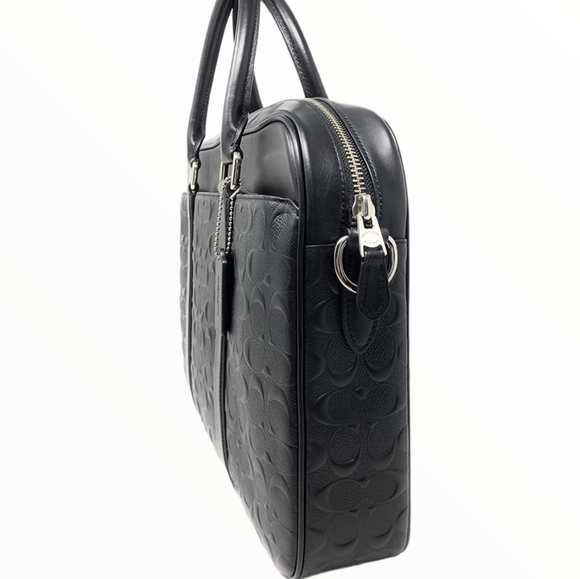 NWT Coach Signature Laptop Briefcase Bag NWT Designer Rare style Embossed - Picture 6 of 9